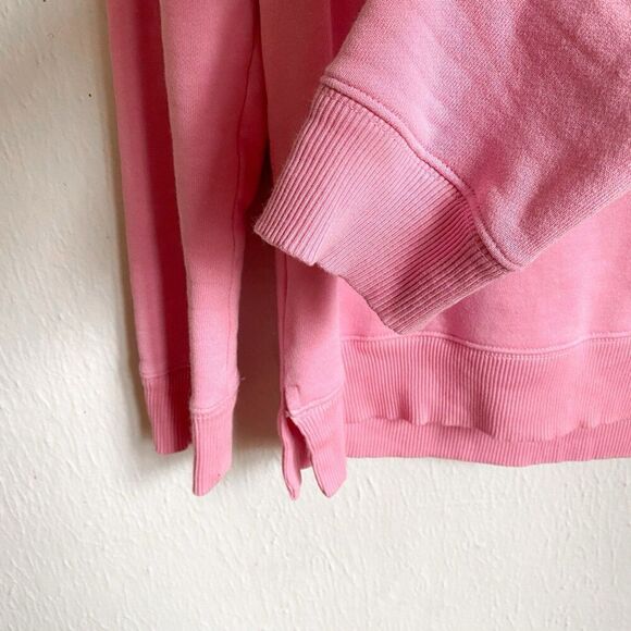 Talbots Bonjour Pink Cotton Sweatshirt Women's Small Terry Embroidered French - Picture 7 of 8